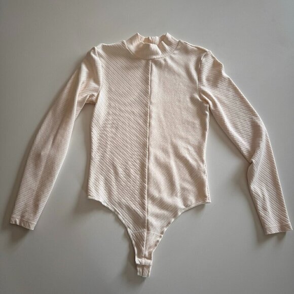 knix Tops - Knix Bodysuit- Cream- Slimming- Mock Neck- Snap Womens- M